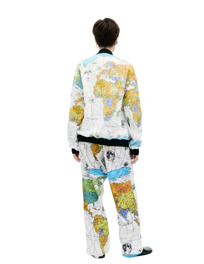 Shop Saint Michael X Dr. Woo World Map Bomber Jacket In White