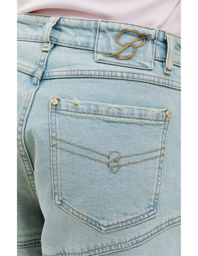 Blumarine Paneled High-rise Wide Jeans In Blue