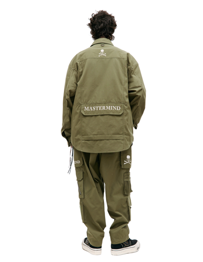 Shop Mastermind Japan Khaki Multi Pockets Shirt