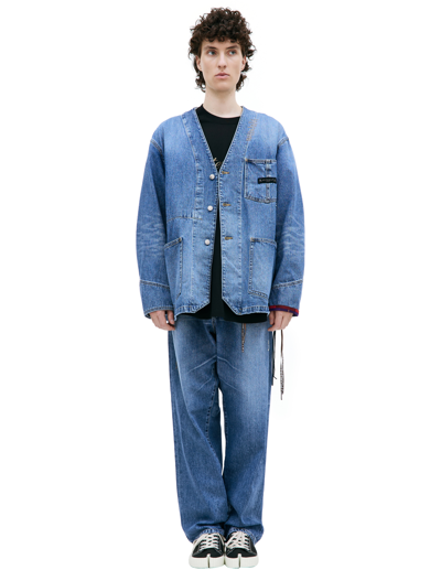 Shop Mastermind Japan Blue Denim Jacket