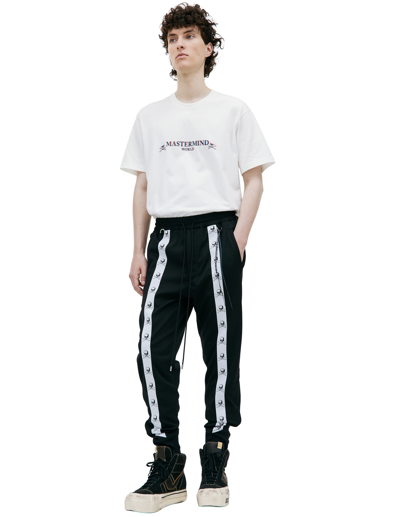 Shop Mastermind Japan Black Trousers With Stripes