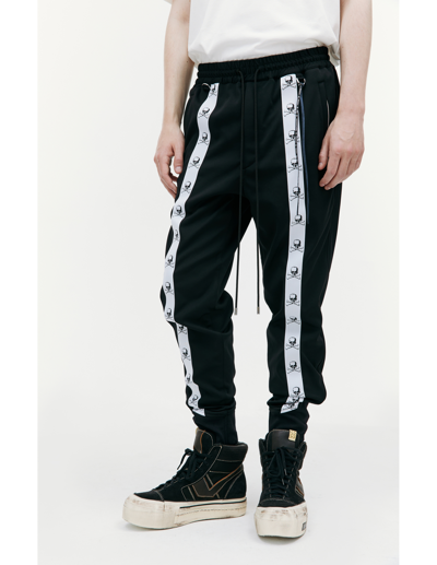 Shop Mastermind Japan Black Trousers With Stripes