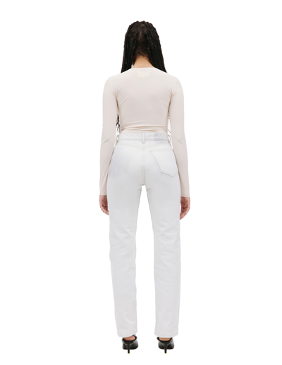 Shop Maison Margiela Straight Leg Jeans In White