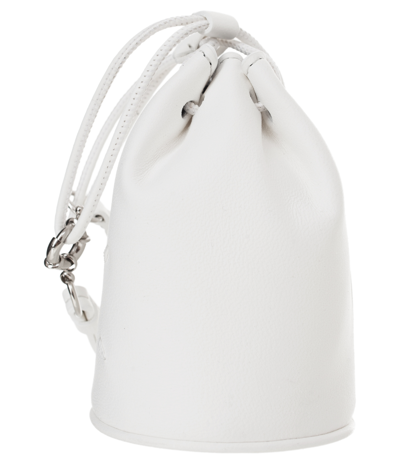 Shop Maison Margiela Micro Bucket Bag In White