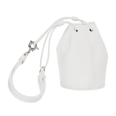 Shop Maison Margiela Micro Bucket Bag In White