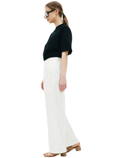 Shop Kimmy White Straight Trousers