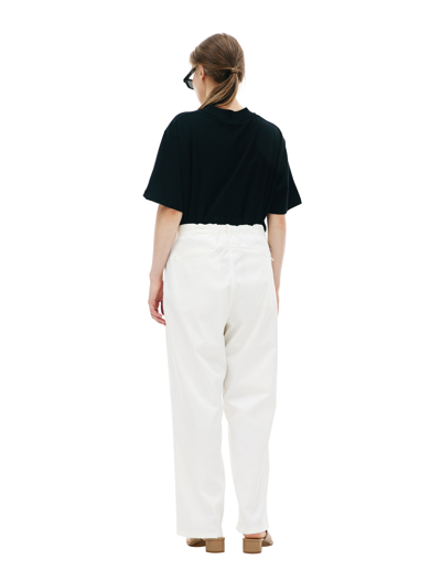 Shop Kimmy White Straight Trousers