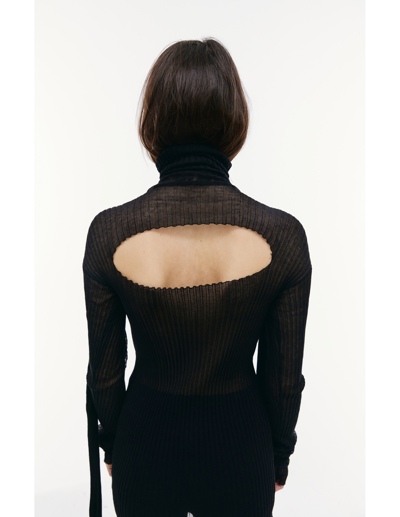 Quira Transparent Top With Open Back In Black