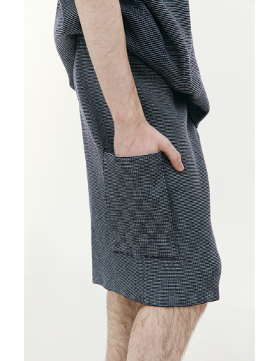 Isa Boulder Blue Lenticular Shorts In Blue