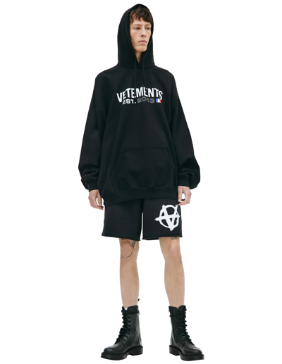 Shop Vetements Black Printed Hoodie