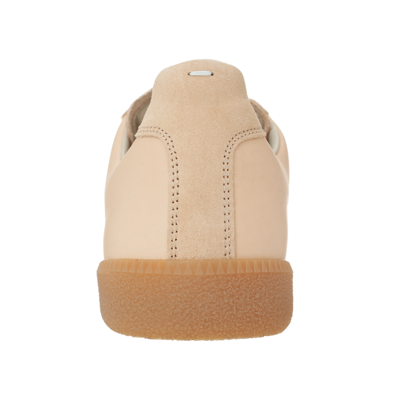 Maison Margiela Beige Comb Replica Panelled Leather Low-top Trainers Eur 40 / 6 Uk In Beige