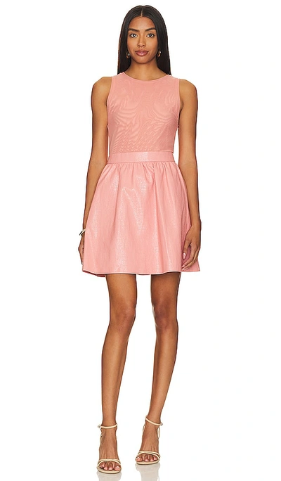Shop Alice And Olivia Chara Faux Leather Mini Dress In Rose