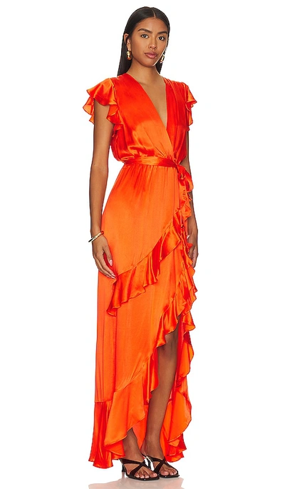 Amanda Uprichard Johanna Maxi Dress In Orange