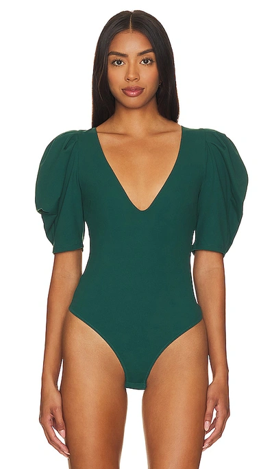 Free People Va Va Voop Puff Sleeve Bodysuit In Teal