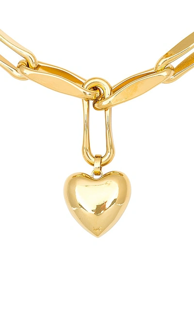 Shop Joolz By Martha Calvo Heart Chain Necklace In Metallic Gold