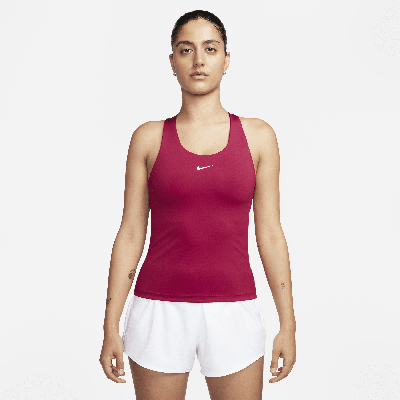 Shop Nike Women's Swoosh Medium-support Padded Sports Bra Tank Top In Red