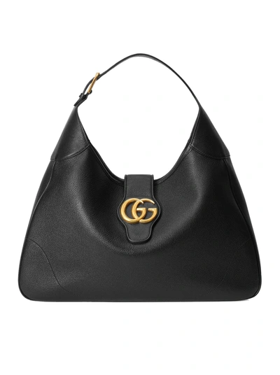 Shop Gucci Large Size Aphrodite Shoulder Bag In Black