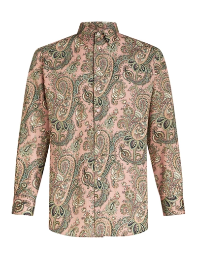 Shop Etro Paisley Print Shirt In Nude & Neutrals