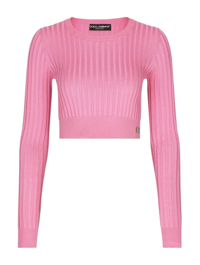 Shop Dolce & Gabbana Pull Crew In Pink & Purple