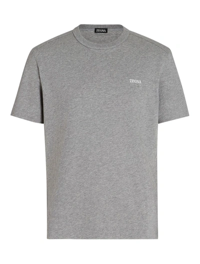 Shop Zegna Short Sleeve T-shirt In Grey