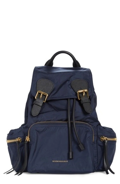 Shop Burberry 'medium Runway Rucksack' Nylon Backpack In Ink Blue