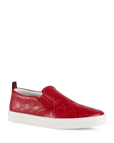 Shop Gucci Men's Dublin Sneakers In Red