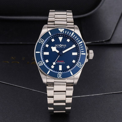 Pre-owned Octopus Men Automatic Watch Titanium 200m Diver Mechanical Bgw-9 Luminous Pt5000