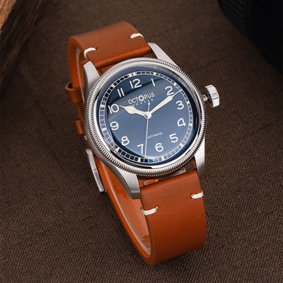 Pre-owned Octopus Men Automatic Watch Pilot 40mm Mechanical Wristwatch 10atm Luminous Nh35