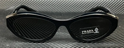 Pre-owned Prada Pr 26zs 16k08z Black Dark Grey Women's 55 Mm Sunglasses In Gray