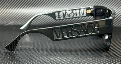 Pre-owned Versace Ve4430u Gb1 81 Black Dark Grey Polarized Men's 53 Mm Sunglasses In Gray
