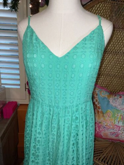 Pre-owned Lilly Pulitzer Melody Maxi Dress Gustavia Green Eyelet ? Size 8,14