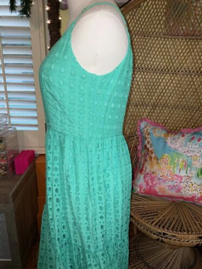 Pre-owned Lilly Pulitzer Melody Maxi Dress Gustavia Green Eyelet ? Size 8,14