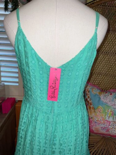 Pre-owned Lilly Pulitzer Melody Maxi Dress Gustavia Green Eyelet ? Size 8,14