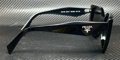 Pre-owned Prada Pr 19zsf 1ab5s0 Black Dark Grey Women's 56 Mm Sunglasses In Gray