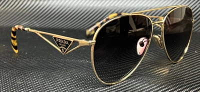 Pre-owned Prada Pr 73zs Zvn5d1 Gold Grey Gradient Women's 61 Mm Sunglasses In Gray