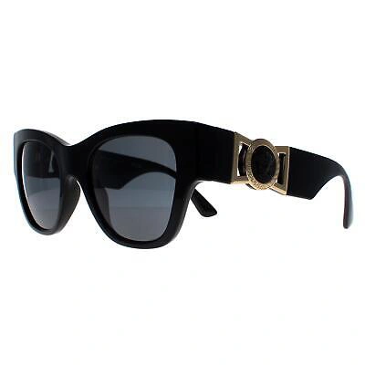 Pre-owned Versace Sunglasses Ve4415u Gb1/87 Black Dark Grey In Gray