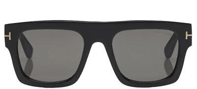 Pre-owned Tom Ford Fausto Ft 0711 Black/smoke 53/20/145 Unisex Sunglasses In Gray