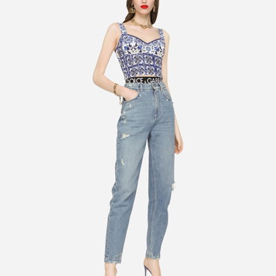 Dolce & Gabbana Women Jeans Amber Vita Alta In Multicolor