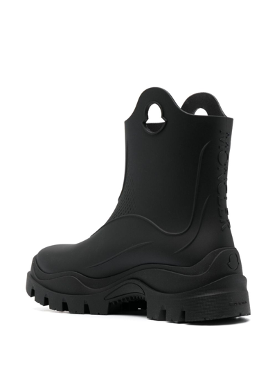 Shop Moncler Misty Textured Rain Boots In Black