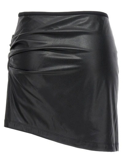 Shop Helmut Lang Leather-effect Skirt In Black