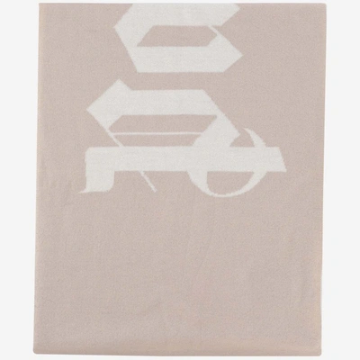 Shop Palm Angels Scarfs In Beige Off White