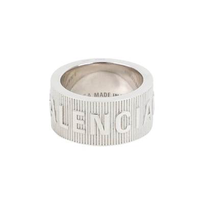 Shop Balenciaga Logo Hoop Ring Jewellery In Metallic