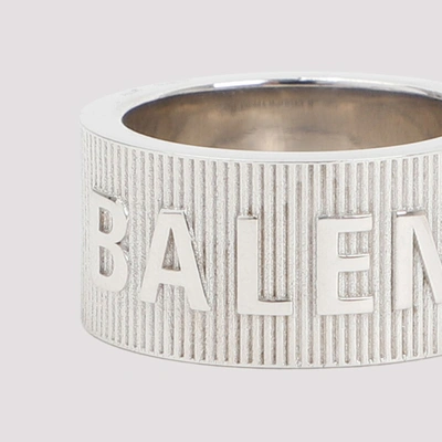 Shop Balenciaga Logo Hoop Ring Jewellery In Metallic