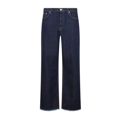 Shop Lanvin 5 Pockets Tailored Denim Trousers Jeans In Blue