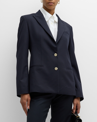 Shop Twp Husband Single-breasted Cotton Blazer In Midnight