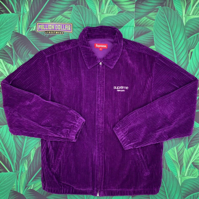 Pre-owned Supreme Wide Whale Corduroy Harrington Jacket In Purple