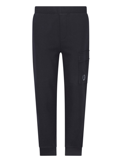 Shop C.p. Company Lens Detailed Track Pants In Black