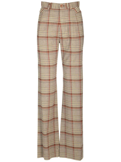 Shop Vivienne Westwood Checked Straight Leg Trousers In Multi