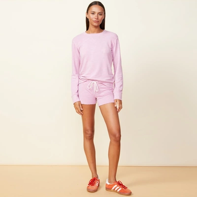 Monrow Supersoft Vintage Shorts In Pink Lavender