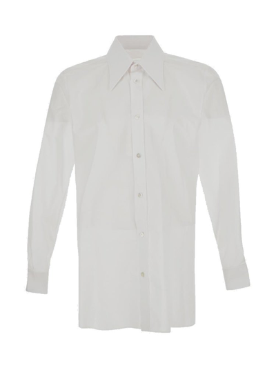 Shop Maison Margiela Side Slit Buttoned Shirt In White